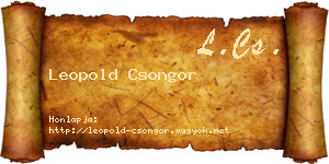 Leopold Csongor névjegykártya